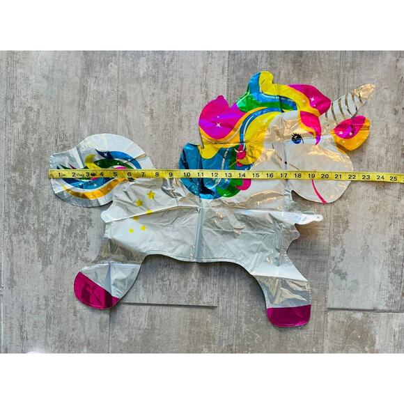 Unicorn Foil Balloon Birthday Party Kids Girls Rainbow No Helium Reusable NEW - Picture 4 of 5